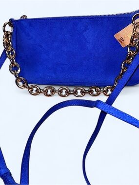 💙 TRENDING | NWT HELLO 3AM Royal Blue Suede Top Handle Crossbody Bag 💙